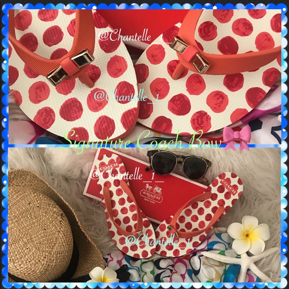 Authentic COACH Signature Bow new in original box